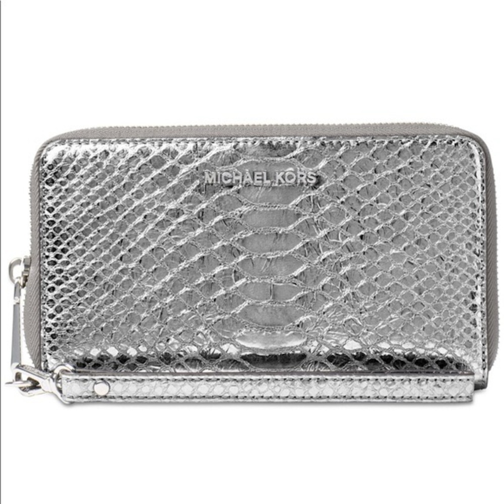Michael Kors Silver Quilted Wallet